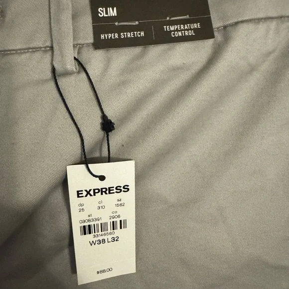 Express Men's Light Gray Chinos - Picture 2 of 3
